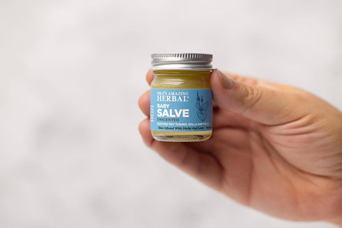 4 oz, Baby Salve, Diaper Balm Ointment, Drool Rash Prevention, Natural Diaper Cream, Calendula Thyme Burdock Cream
