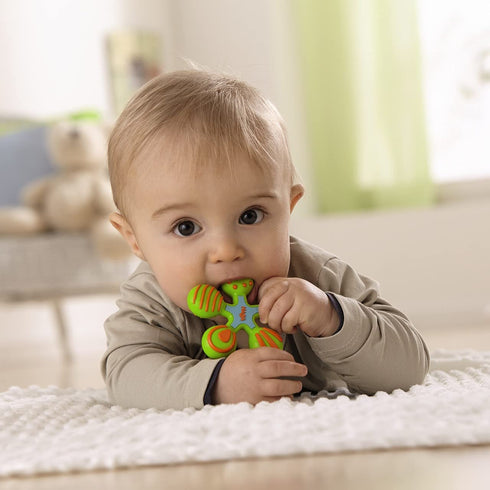 HABA Silicone Teethers for Babies 6-18 Months, Star Design Teether Ring for Safe Sensory Development
