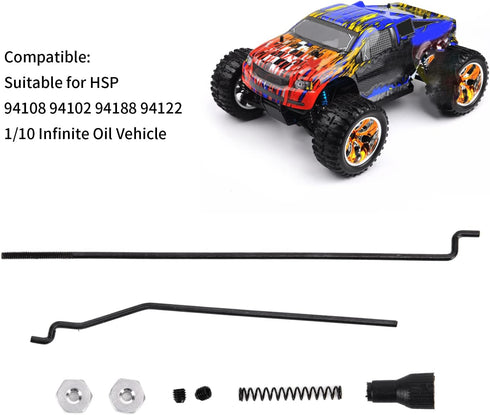 VGEBY Throttle Brake Assembly, 02056 Metal Throttle Pull Rod Brake Lever for 94108 1/10 RC Model Car Accessory