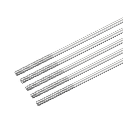MECCANIXITY 304 Stainless Steel Push Rod Connector M4x200mm, Double End Threaded Rod for DIY RC Car, Pack of 5