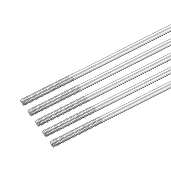 MECCANIXITY 304 Stainless Steel Push Rod Connector M4x200mm, Double End Threaded Rod for DIY RC Car, Pack of 5