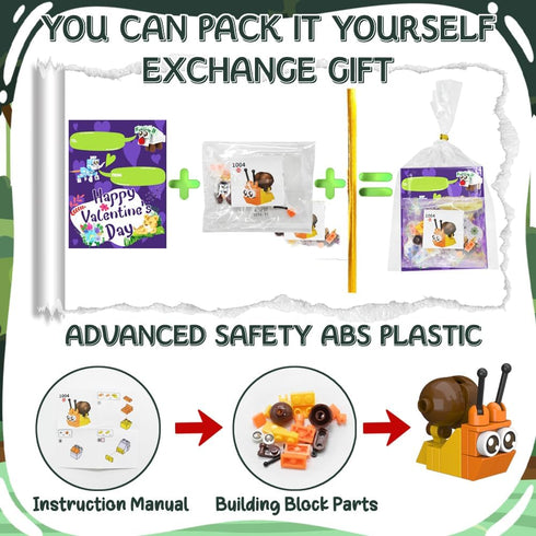 WODMAZ 24 Packs Animals Insects Building Blocks, Easter Party Favors for Kids Easter Basket Stuffers Goodie Bag