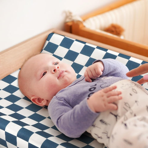 Jola's House 4 Pack Checkered Plaid Crib Sheets Neutral Breathable Buffalo Check Fitted Baby Sheets Nursery Sheets