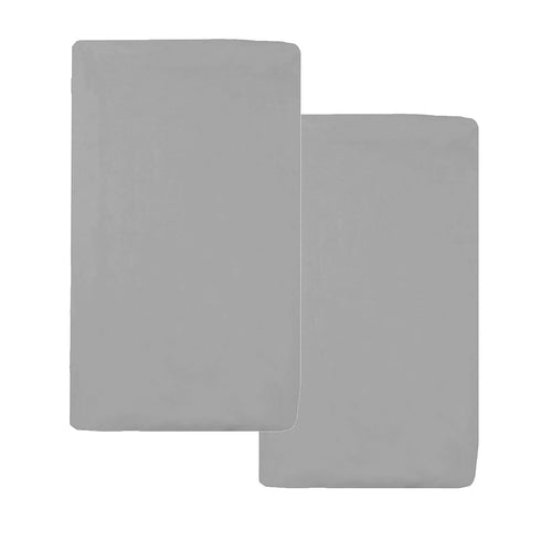 American Baby Company 15" x 33" Fitted Bassinet Sheet - 100% Natural Cotton Jersey Knit, Grey, Pack of 2