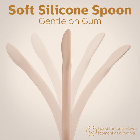 5 Pieces Silicone Baby Spoons, Kids Utensils for Self Feeding, Heat Resistant Food Spoon for Over 6 Months