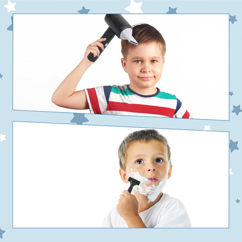 Set 3+ RedCrab Shaving Kit for Boys, Kids Hair Salon Stylist, Boys Grooming Salon Pretend Play, Barber Shop Accessories