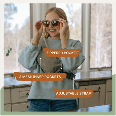 Pack Parker Baby Co. Diaper Belt Bag - Portable Fanny Diaper Bag, Crossbody Bag for Moms - Birch Belt Bag - Gray
