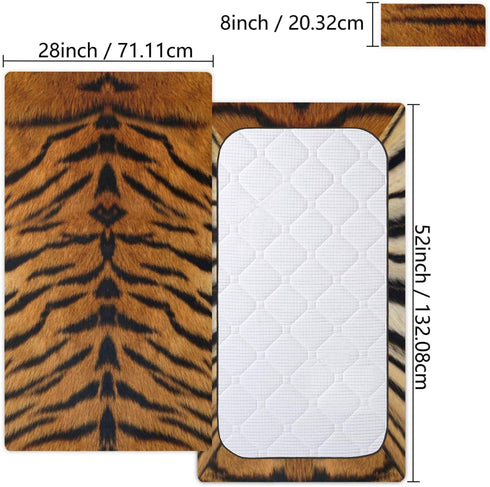 QsirBC Cozy 28x52 Inch Tiger Leather Leopard Print Crib Sheets for Boys, Girls Machine Washable Soft Microfiber Fitted