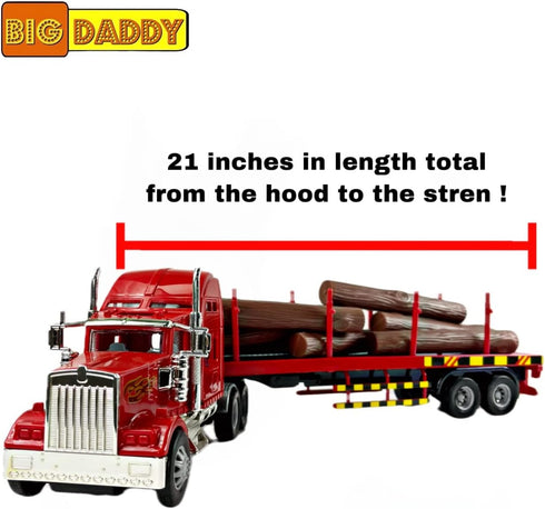 Big Daddy Heavy Duty Lumber Truck Tractor Trailer Toy