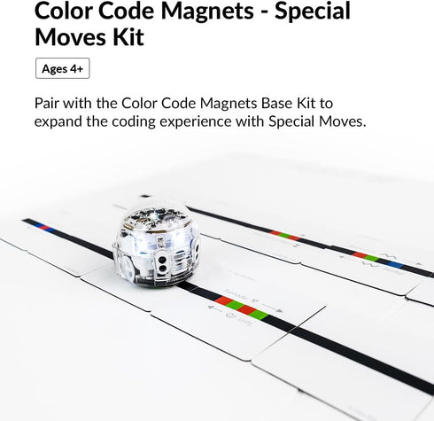 Color Code Magnets Special Moves Kit - Interactive Coding Learning Tool for Kids Ages 3+, 18 Tiles
