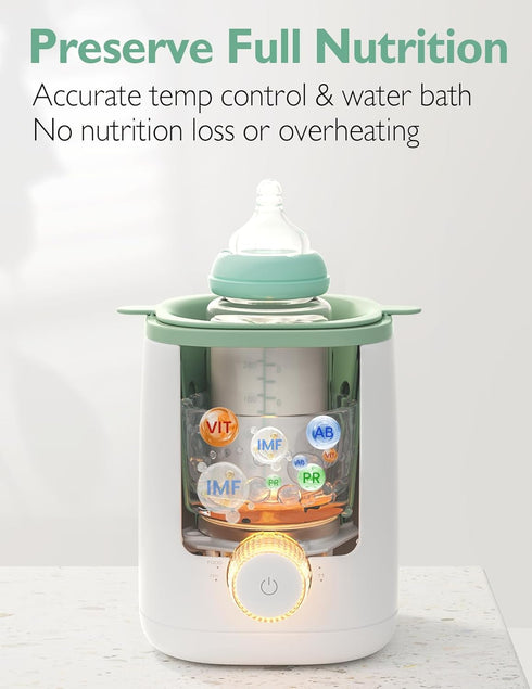 Momcozy Baby Bottle Warmer for Breast Milk Formula Food, Fullest Nutrients Preserved, Fast Heat, Night Light
