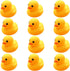 Preschool Bath Toys - Rubber Floating Squeaky Baby Wash Shower Toy for Toddlers, 12 Pcs (Yellow Duck)