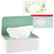 Diaper Wipes Dispenser Holder, Keeps Wipes Fresh Tissue Container with Lid (Green)