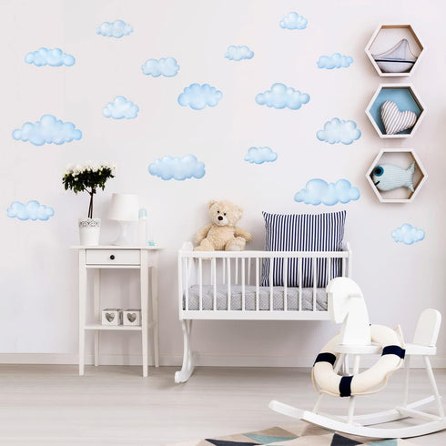 DECOWALL DS9-1702 Clouds Kids Wall Decals, Peel and Stick Removable Wall Stickers for Kids Nursery Bedroom Living Room