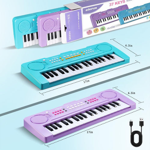 37 Set 3-7 (2PCS, Keyboard Piano for Kids, BIGFUN Keys Toddler Piano Multifunction Music Educational Instrument Toy