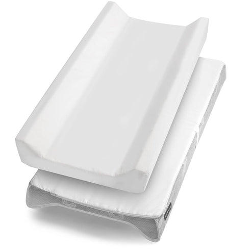BaeBae Goods 2 Contoured Baby Changing Pad w/Waterproof Foam Mattress, Includes Soft, Removable & Washable Covers