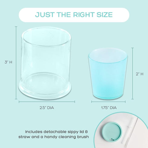 grabease Straw Cup for Baby Feeding Sippy Cups Toddler Sippy Cups, BPA-Free & Phthalate-Free for Baby & Toddler, 4-oz, Teal by grabease