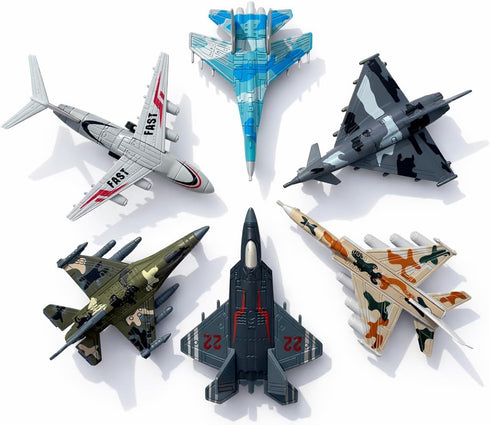 Generic 6-Pack Set Plane Toys Airplane Mini Fighter Jets for Kids Small Military Glide Planes, Party Favors & Gifts
