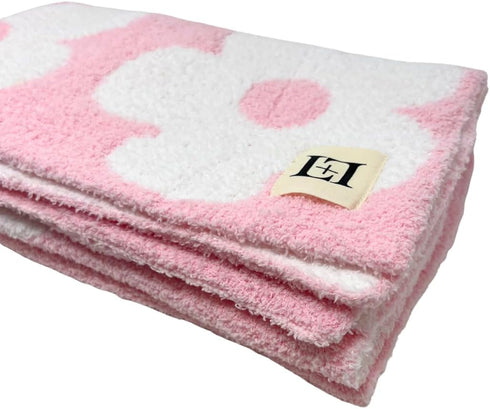 28"x40" L+L USA Retro Daisy Flower Baby Blanket - DreamSoft Throw for Crib, Stroller or Car Seat - Soft Blanket/Newborn