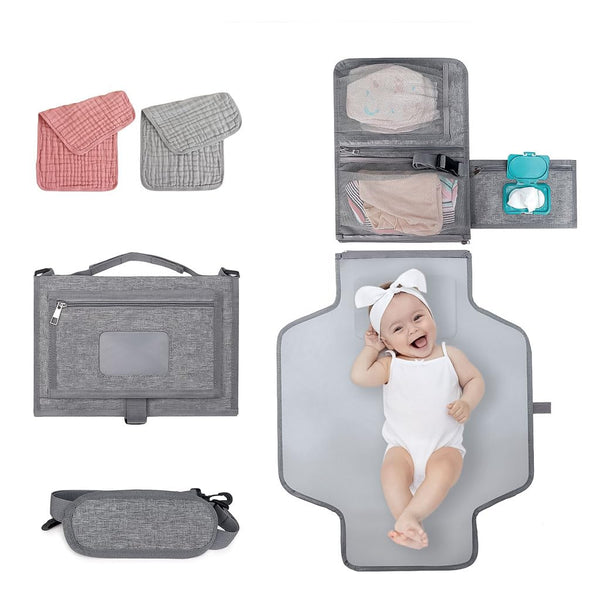 TELFZ Portable Diaper Changing Station, Expandable Baby Diaper Bag, Compact Diaper Changing Travel