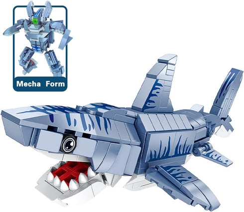 Neomoner Shark Building Blocks Party Favors, 2 in 1 Deep Sea Creatures Building