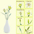 Lily Flower Building Kit - White Flower Bouquet Building Block Set, Mini Bricks for Gifts/Home Decor, Botanical