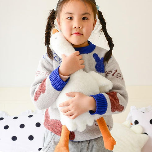 19.5 Inches Goose Stuffed Animal, White Swan Plush Throw Pillow Toy