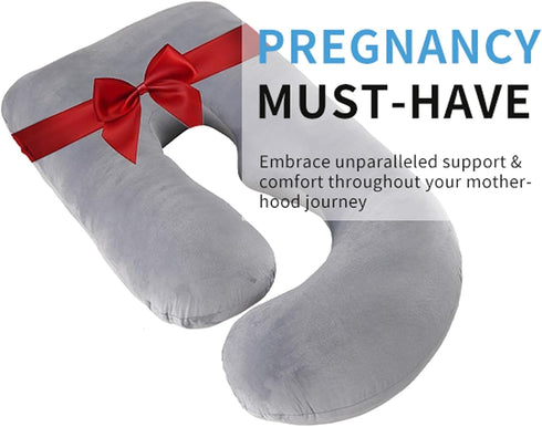 Wodsfay 57 Inch U-Shaped Pregnancy Pillow for Sleeping, Full Body Support for Back, HIPS & Belly - Maternity Pillow