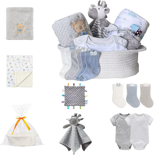CREVENT Gift Set for Girls Boys -Diaper Caddy Organizer Basket with 2