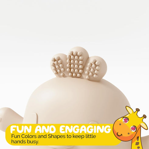 Beige Pacifier Teether Toy, Never Drop Baby Teether Wrist Wearable, Little Chick Newborn Toys by Muqee Peeko