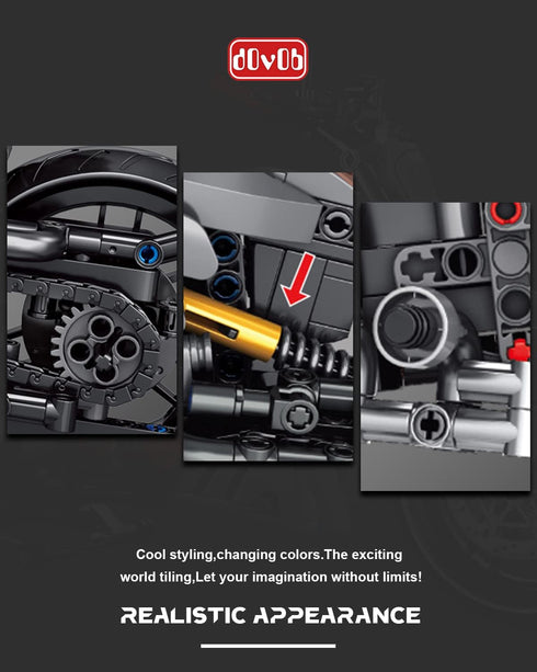 dOvOb Motorcycle Building Blocks Set, 827 Pieces, Compatible with Major Brands