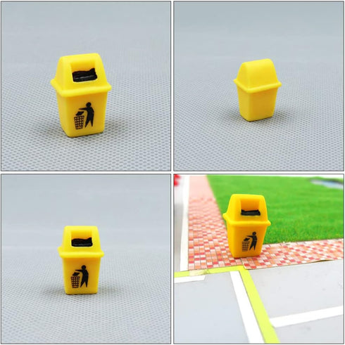 Toyvian 6Pcs Mini Trash Can Toy, Dollhouse Trash Can Educational Garbage Pail Model Toy