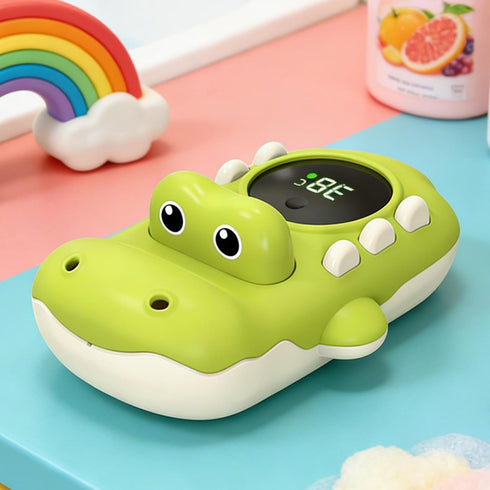 Generic Kids Temperature Gauge Bath,LED Display Floating Crocodile Measure Water-Spraying Toy for Tub - Digital Shower