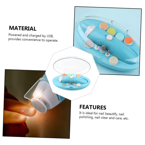 MERRYHAPY Rechargeable Electric Nail Polisher Kit for Adults Boy Girl and Pets Multifunctional Nail Grinding Machine