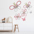 KUNHEHO Set 6 Butterfly Wall Decor of Daisy Flower Boho Nursery Wall Dcor Bohemian Macrame Woven Rattan Wall Hanging