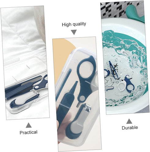 Set Portable Nail Care for Newborns - Safe Clipper Kit with Scissors, File & Tweezers in Case