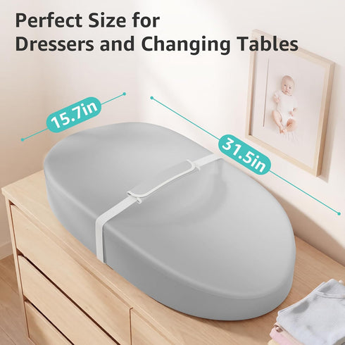 YENING Waterproof Leather Changing Pad - Washable Baby Diaper Mat - Grey