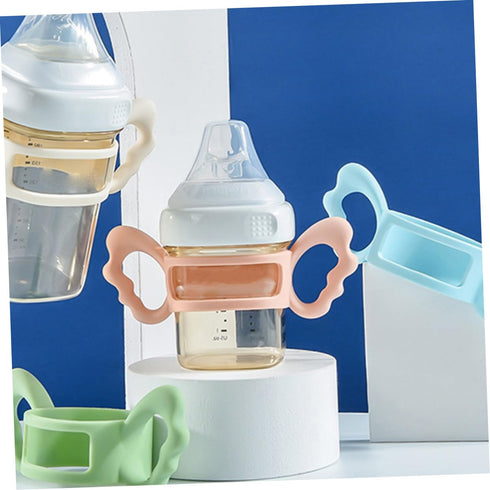 ZUNOXAZ Silicone Feeding Bottle Handle for Milk Bottles Pink Comfortable Grip for Easy Holding and Carrying