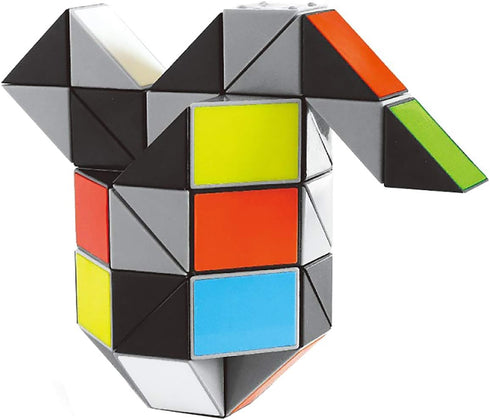 Larger Snake Cube Puzzle Fidget Sensory Toy, Vivid Rainbow 8 Colors Magic Ruler Twist Cube Brain Teaser Puzzles (48