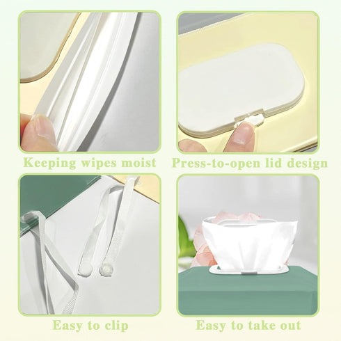 DOSAKEIKO 4 PCS Wipes Dispenser with Refillable Baby Wipes Dispenser Ideal for Travel Travel Wipes Case Keeps Wipes