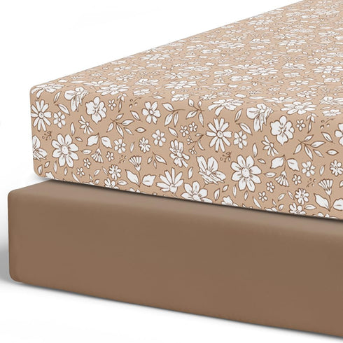 Pobibaby 2 Pack Crib Sheets Girl, Premium Fitted Baby Crib Sheets for