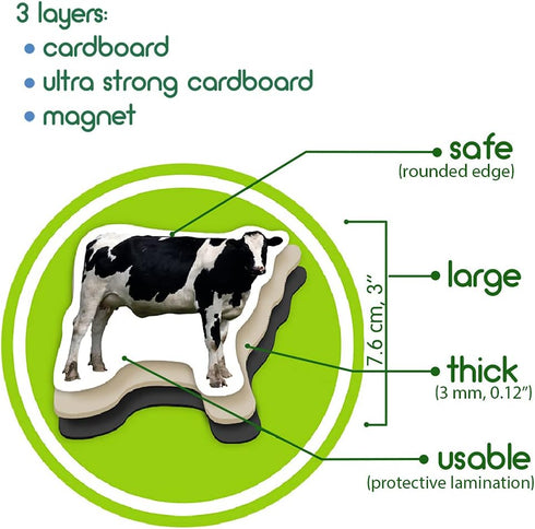 Fridge Magnets for Toddlers - Magdum, 16 Farm Animal Magnets for Refrigerator, Educational Gift for Kids