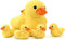 14" Yellow Duck Stuffed Animal with Babies, Ducky Plush Playset with Zipper
