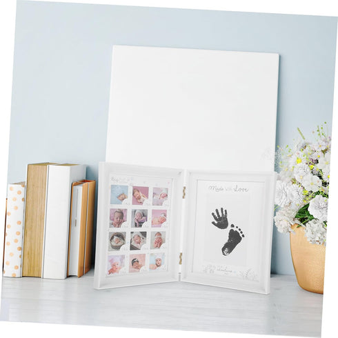 Cabilock Newborn Fingerprint Footprint Frame Growth Memory Photo Frame for Desktop Adornment Cardboard Keepsake Kit