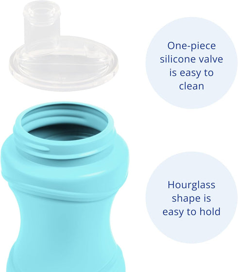 8oz Pack 2 Re-Play of Transition Sippy Cups for Baby Toddler, Medical Grade Silicone Soft Spout & Travel Lid, Easy
