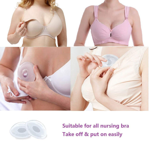 Breast Milk Leaking Storage Collection Shell - Nursing Mom Nipple Cups, Reusable Washable (2 Pack)