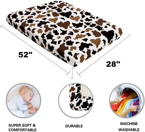FIGEPO 4 Pack Western Cowboy Crib Sheets Neutral Breathable Fitted Baby Sheets Nursery Sheets for Baby Boys or Girls