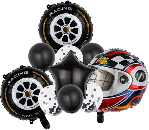 DIWULI Race Motorsport Balloon Set, Themed Racing Balloon Set for Birthday Decoration Supplies