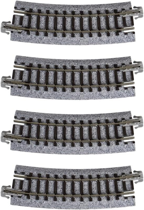 Kato USA Model Train Products Unitrack, 282mm (11") Radius 15-Degree Curve Track (4-Piece)