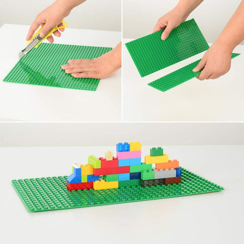 Peel-and-Stick Baseplates, Self Adhesive Building Brick Plates - 4 Pack (10" x 10") in Green